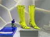 Balencig Balencias Cagole 22 Best qualité le Luxury Designer Red Carpet Rose Cuir Galet High Boots Boties Original