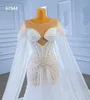 Sweetheart wedding dress handmade beading elegant show thin show high fish tail one shoulder heavy SM67544