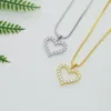 Choker Iced Out Bling Shiny CZ Cubic Zircon Love Heart Shape Pendant Necklace For Women 2022 Valentine's Day Gift Box Chain Jewelry