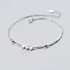 100 925 bracelets de cheville en argent sterling sandales pieds nus double couche coeurs perles bracelets de cheville pour femmes bijoux de pied C19041101252r1926163