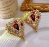 Boucles d'oreilles rétro Court Vintage amour moyen antique Flash diamant perle goutte d'eau pour femmes magnifique boucle d'oreille coeur