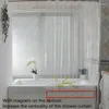 シャワーカーテンマグネティズムクリアカーテンライナー防水プラスチックバス透明なバスルームカビと磁石と