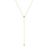 قلادة الأزياء 925 Sterling Silver Women's Netlaces Prendants Necklace Gold Color Crystal Pendant for Women G