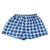 Onderbroek mannen boksers plaid hoge taille casual geweldige stiksels slip om te slapen