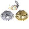 40Pcs Silver Gold Shell shape candy box wedding engagement birthday Xmas party favor sweets boxes jewelry storage shower decor Supply