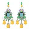 Boucles d'oreilles pendantes Ztech jaune/vert cristal mignon goutte pour femmes fille mode coréenne bijoux à la mode Pendientes de haute qualité