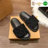 Slippers Comfort Embossed Mules Designer Slippers Men Sandals Women Shoes Beach Slides Luxury Pool Pillow Copper Beige Deep Blue Triple Black Navy