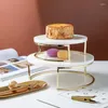 Bakeware Tools Natural Marble Cake Stand Dessert Table Decoration Display Gourmet Pography Tableware Crafts For Kitchen Lovers