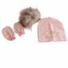 Cappellini Cappelli BeanieSkull Cappellini Born Baby Pography Pography Berretto in cotone con pompon staccabile Cappello Cofano Guanti Copripiedi Principessa Principe 221107