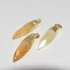 Pendentif Colliers Naturel Jaune Cristal Pierre Bijoux Fabrication Femme 2022 Long Lots Plaqué Or Cap Big Aura Quartz Citrines Pierres