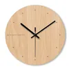 Wall Clocks Clock Modern Design Glass Mechanism Watches Home Decor Mute Luxury Imitation Wood Bedroom Mind Gift