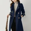 Women's Trench Coats Nice Autumn Women Coat Casual Long Loose Overcoat With Belt Fashion Double-breasted Windbreaker Femme Outerwear