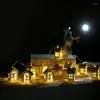 Strings 2M LED String Lights Garland Bedroom Home Decoration Xmas Outdoor Wooden House Warm White Holiday Lighting Party