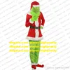 Santa Claus Grinch Stole Christmas Mascot Costume Adult Cartoon Character Outfit Pedestrian Street Circularize Flyer zz7946