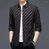 Men's Casual Shirts Fashion Designer Brand Slim Fit Letter Soft Men 2022 Spring Autumn Long Sleeve Classic Trending Clothing