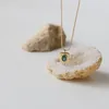 Colares pendentes Moda Moda de colar de diamante verde colar de diamante Bola Bola Chain Clavicle Chain Aço inoxidável para mulher Jóias de ouro Trendência 2022