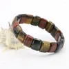 Charm Bracelets Multicolor Tiger Stone Pulseira Elástica DIY Multi Colocação Mulheres Belas Jóias Cinco Formas Podem Ser Selecionadas