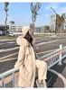 여자 트렌치 코트 여성 겨울 아래로 긴 재킷 파카 패션 코트 여성 두껍게 따뜻한 겉옷 바람 방전 캐주얼 마모