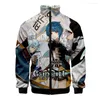 Мужские куртки модная игра Raglan Game Genshin Impact 3D Print Zipper Jacket Jutdbreaker Мужчины/мальчики Стенд Одежда с длинным рукавом