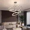 Światła sufitowe Nowoczesne ściemniaczowe żyrandol LED 2022 Chrome Lustres Lampara Techo Nordic Crystal Lampy do salonu