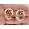 Boucles d'Oreille Créoles Luxe Pour Femme Gold Filled Rond Boucles d'oreilles Cercle Tendance Mariage Accessoires Cadeau