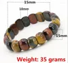 Charm Bracelets Multicolor Tiger Stone Pulseira Elástica DIY Multi Colocação Mulheres Belas Jóias Cinco Formas Podem Ser Selecionadas