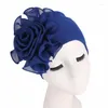 Vêtements ethniques mode grande fleur musulman Hijab chapeau femmes foulard casquette doux confortable chimiothérapie Bonnet fête islamique Turban