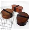 Lunchboxen Japanse Bento Boxes Student Wooden lunchbox CAM Travel Container Single Layer Sushi Drop Delivery Home Garden DHE9T