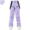 Pantalons de ski femmes Ski marque Sports de plein air haute qualité bretelles pantalons hommes coupe-vent imperméable chaud hiver neige snowboard