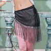 Stage Wear Belly Dance Clothing Mesh Sequin Tassel Scarf Female Belt Exercise Clothes