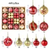 Party Decoration 44Pcs/box Colourful Snowflake Pattern Christmas Balls Home Year Tree Decorations Noel