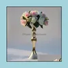 Candle Holders Candle Holders Metal Candlestick Flower Vase Table Centerpiece Event Rack Road Lead Wedding Decor Drop Delivery Home G Dhtwd