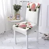 Housses de chaise Rose Fleur Feuilles Dîner Table Et Chaises Salon Cuisine Partie Décoration Couverture Élastique Spandex