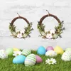 Decorative Flowers Simulation Easter Decoration Leaf Wreath Door Pendant Cotton Home Decor Floral Foam For Artificial