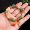 Strand Natural certificado Topaz Certified Dongling Jade Gold Gold Silk Bead Jewelry Gift