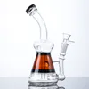 新しいミニスモールフッカークラインリサイクルボンユニークなビーカーボン8インチハンドスモーキングパイプインラインPERC HEADY GLASS WATER PIPES 14mmジョイントオイルダブリグ