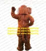 Disfraz de mascota de elefante mamut de pelo largo marrón, traje de personaje de dibujos animados para adultos, ceremonia de modales, entrega de folletos zz7851