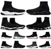 2023 Sock Shoes Sports Sneakers Flat Boots Running Speed Trainer Beige Glitter Black Graffiti Lace Up Triple Black White Clear Sole Luxury Mens Womens Size 36-45