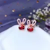 Stud Earrings KJJEAXCMY Fine Jewelry 925 Sterling Silver Inlaid Natural Gemstone Garnet Female Ear Studs Beautiful Support Test8377315