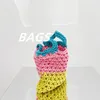 Avondtassen Handgemaakte kleurentouw geweven tas TOTE TOTE HOOFDE CROCHET DRAMEN Handtassen Kleine breienschouder voor 2022 Shopper Portes Chic