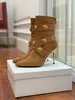 Boots 2022 Последние дизайнерские роскошные подиумные моды модные высокие каблуки короткие сапоги