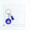 Wholesale 30mm Ceramics Blue Turkish Evil Eye Key Rings Keychain Car Key Holder Keyring for Women Men Jewelry Gift Tassel Charm Decoration