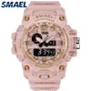 SMAEL Watch Women Wrist White Bracelet Sports para Running Stopwatch 50m Rel￳gios ￠ prova d'￡gua Crian￧as 1811 Rel￳gios esportivos femininos CH265Q