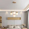 Hängslampor nordiska ljuskronor för vardagsrum sovrum mat kök gummi trämes design tak lamp E27 lyster hängande ljus