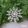 Décorations de Noël décor flocons de neige 12,8 cm fête paillettes ornement de vacances en plastique