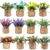 Decorative Flowers Potted Plant Artificial Greenery Burlap Bag Home Decoration Gardening Flower Pots Craft Deco