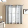 Cortina xuntuo grossa linho cortinas curtas para a sala de estar com sala de cozinha tratamento pequeno painéis pequenos decoração de cortinas de decoração de casa