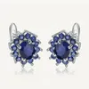 Stud Gem039s Ballet 1 89Ct Natural Blue Sapphire Earrings Pure 925 Sterling Silver Flowers Vintage For Women Fine Jewelry 221109810738