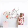 Wall Stickers Rabbit Wall Stickers Kids Room Easter Sticker Decoration Balloon Bunny Children Girl Nursery Decal Drop Delivery Home G Dhvxj