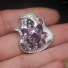 Pendanthalsband GemstoneFactory Jewelry Big Promotion 925 Silver Glorious Purple Amethyst Women Mom Gifts Necklace 20223653